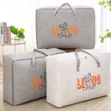 2pcs Cartoon Bear Luggage Organizer Storage Bags Blanket Quilt Closet Box Set - White-M - Extra Image