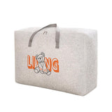 2pcs Cartoon Bear Luggage Organizer Storage Bags Blanket Quilt Closet Box Set - White-M