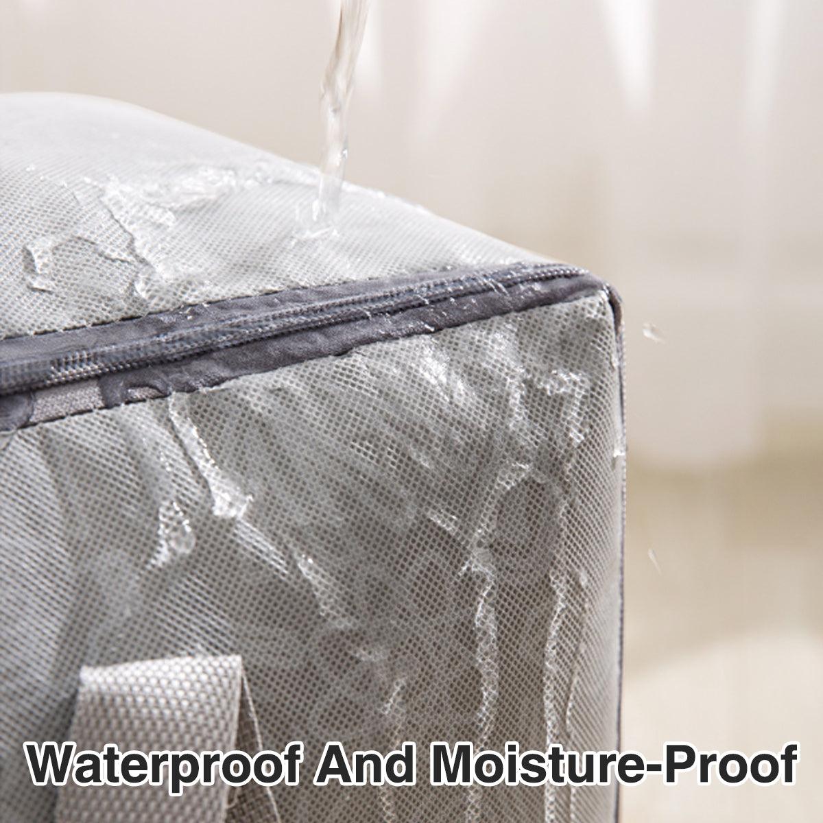 2pcs Cartoon Bear Luggage Organizer Storage Bags Blanket Quilt Closet Box Set - White-M