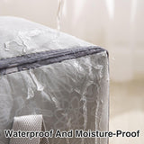 2pcs Cartoon Bear Luggage Organizer Storage Bags Blanket Quilt Closet Box Set - White-M - 45-Degree Angle