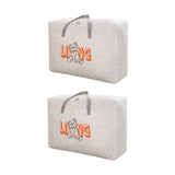 2pcs Cartoon Bear Luggage Organizer Storage Bags Blanket Quilt Closet Box Set - White-M - Extra Image