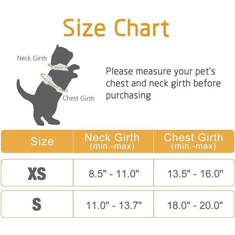 Adjustable Pet Harness and Leash Set for Cat Dog Escape Proof Reflective Vest - S