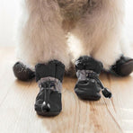 Set Anti Slip Waterproof Protective Dog Shoes Rain Boots Pet Socks Booties 4Pcs - L