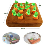 Carrot Plush Dog Toy Foraging Interactive Puzzle Mat for Small Puppies 35x35cm