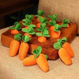 Carrot Plush Dog Toy Foraging Interactive Puzzle Mat for Small Puppies 35x35cm - Close-Up Angle