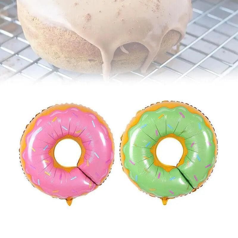 Donut Foil Balloon 75Cm Pink Green Spinkles Party Food Helium Quality Decoration - Green