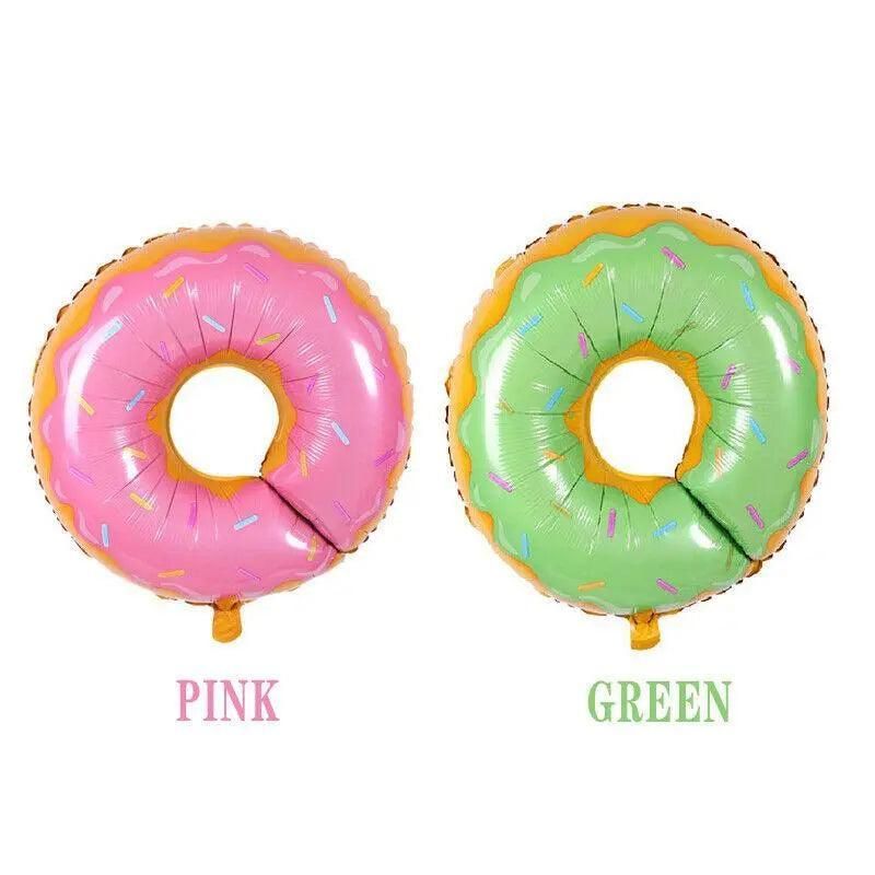 Donut Foil Balloon 75Cm Pink Green Spinkles Party Food Helium Quality Decoration - Green
