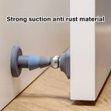 Silicone Silent Door Stopper with Suction Base and Secure Hold Catch Design - Grey