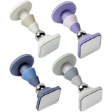 Silicone Silent Door Stopper with Suction Base and Secure Hold Catch Design - Purple - Front View