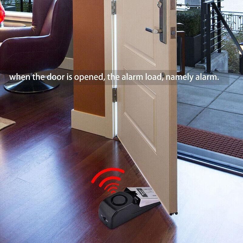 Home Security Wedge Door Stop Alert Detection Device Intruder Alarm Wireless