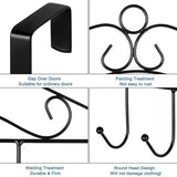 7-Hooks For Bedroom Over The Door Hanger Clothes Storage Towel Iron Hanging Rack - Black - Extra Image