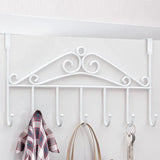 7-Hooks For Bedroom Over The Door Hanger Clothes Storage Towel Iron Hanging Rack - Black - Extra Image