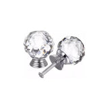 Crystal Glass Cabinet Knobs Drawer Pull Handles Cupboard Door Knob with Screws 10Pcs - 40mm - Side View