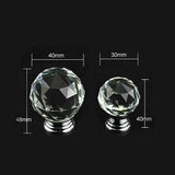 Crystal Glass Cabinet Knobs Drawer Pull Handles Cupboard Door Knob with Screws 10Pcs - 40mm - 45-Degree Angle