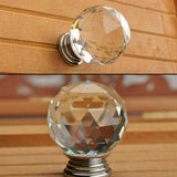 Crystal Glass Cabinet Knobs Drawer Pull Handles Cupboard Door Knob with Screws 10Pcs - 40mm - Low Angle