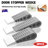 3Pcs Rubber Grip Wedge Door Stoppers Floor Carpet Heavy Duty Door Stop Security