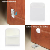 3Pcs Rubber Grip Wedge Door Stoppers Floor Carpet Heavy Duty Door Stop Security - Top-Down View