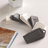 3Pcs Thick Rubber Wedge Door Stoppers Floor Carpet Heavy Duty Door Stop Security - Grey - Top-Down View
