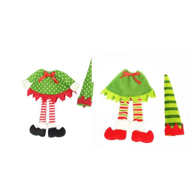 4X Christmas Bottle Covers Gift Holder Bags Dot Decoration Bag Red Wine Clothes