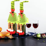 4X Christmas Bottle Covers Gift Holder Bags Dot Decoration Bag Red Wine Clothes - Side View