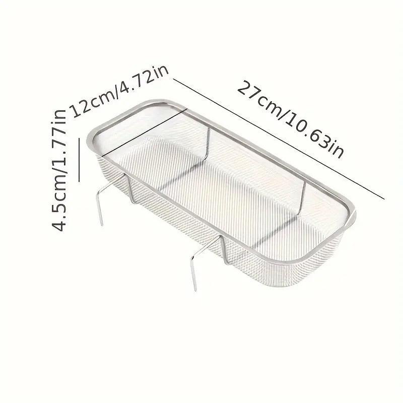 Stainless Steel Sink Drainer Basket Rack for Kitchen Dish Drying and Storage