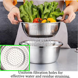 Multifunctional 201 Stainless Steel Basin 3 in 1 Colanders Basin Mixing Bowl Set - 45-Degree Angle