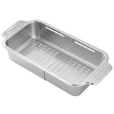 304 Stainless Steel Retractable Sink Drain Basket Kitchen Storage Rack Adjustable - Front View