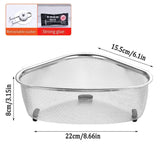 Triangle Sink Strainer Basket Household Kitchen Shelf Leftover Draining Rack - Side View
