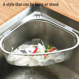 Triangle Sink Strainer Basket Household Kitchen Shelf Leftover Draining Rack - Close-Up Angle