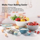 8pcs Plastic Basin Set Drain Basket Washing Mixing Bowl Set Kitchen Baking Tools - Rear View