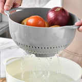 8pcs Plastic Basin Set Drain Basket Washing Mixing Bowl Set Kitchen Baking Tools - Close-Up Angle