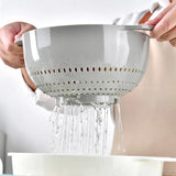 8pcs Plastic Basin Set Drain Basket Washing Mixing Bowl Set Kitchen Baking Tools - Low Angle
