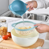 8pcs Plastic Basin Set Drain Basket Washing Mixing Bowl Set Kitchen Baking Tools - Extra Image
