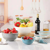 8pcs Plastic Basin Set Drain Basket Washing Mixing Bowl Set Kitchen Baking Tools - Extra Image