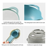 8pcs Plastic Basin Set Drain Basket Washing Mixing Bowl Set Kitchen Baking Tools - Top-Down View