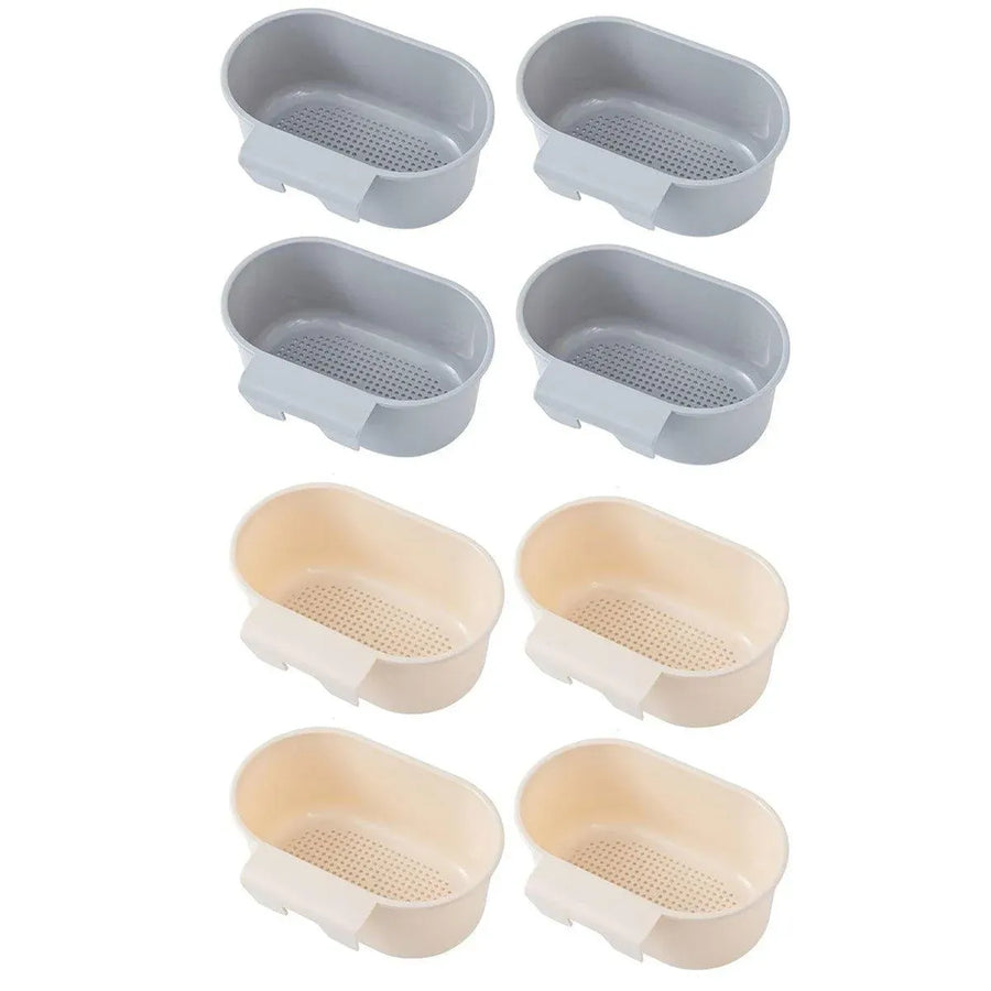 4PCS Multifunctional Sink Drain Basket Hangable Storage Organizer Kitchen Gadget - Beige