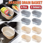 4PCS Multifunctional Sink Drain Basket Hangable Storage Organizer Kitchen Gadget - Grey