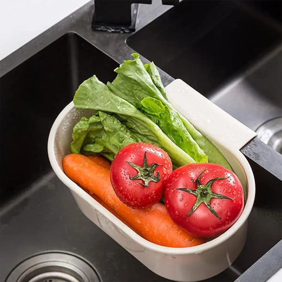 4PCS Multifunctional Sink Drain Basket Hangable Storage Organizer Kitchen Gadget - Grey