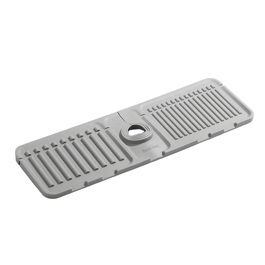 Faucet Draining Pad Narrow Sink Splash Guard Mat for Washbasin Water Catcher - Grey
