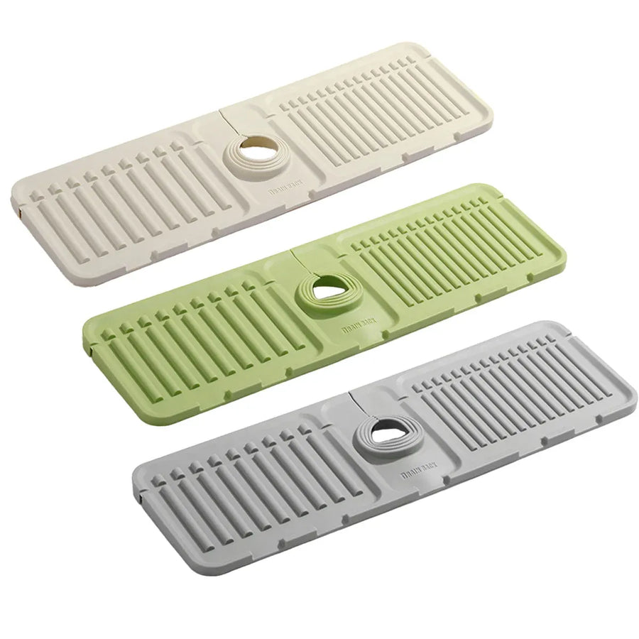 Faucet Draining Pad Narrow Sink Splash Guard Mat for Washbasin Water Catcher - Grey