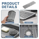 Faucet Draining Pad Narrow Sink Splash Guard Mat for Washbasin Water Catcher - Grey