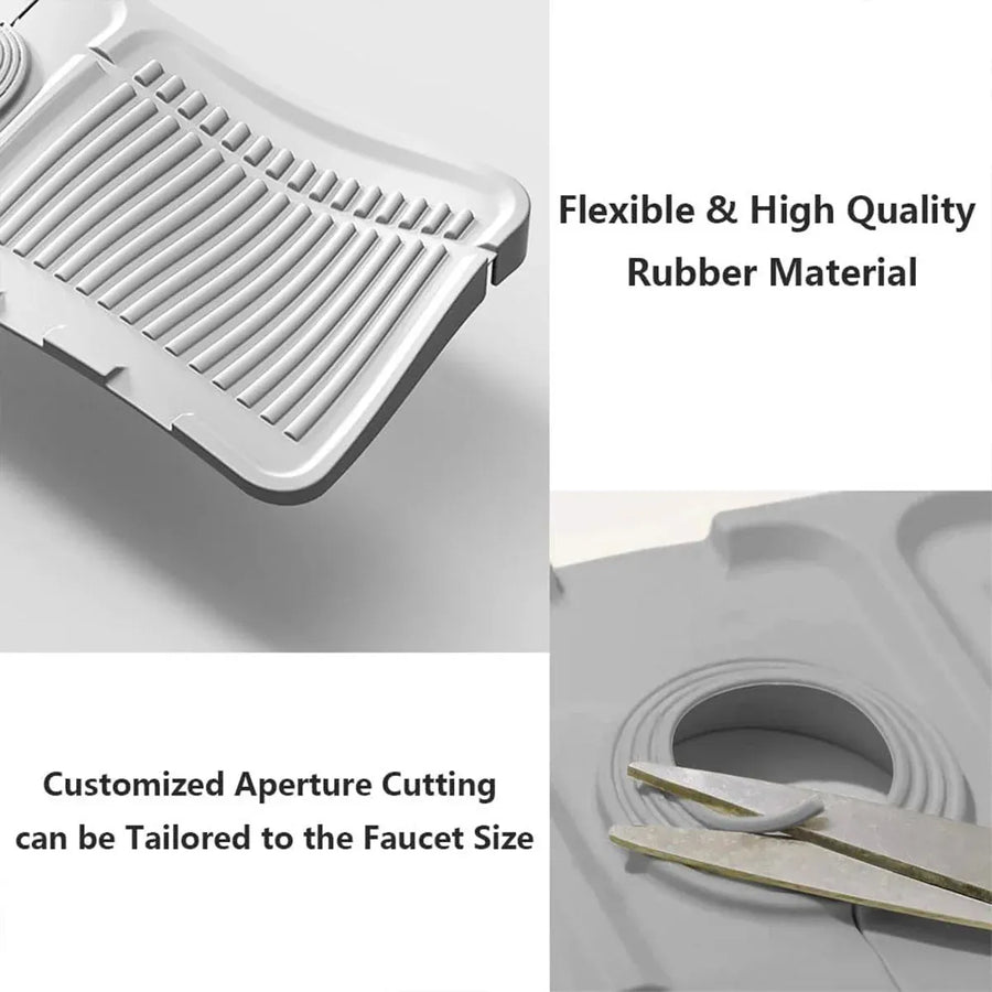 Faucet Draining Pad Narrow Sink Splash Guard Mat for Washbasin Water Catcher - Grey