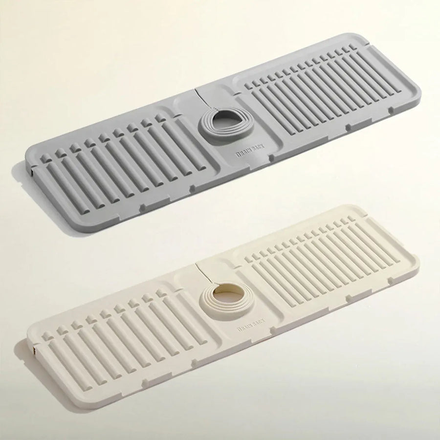 Faucet Draining Pad Narrow Sink Splash Guard Mat for Washbasin Water Catcher - Grey