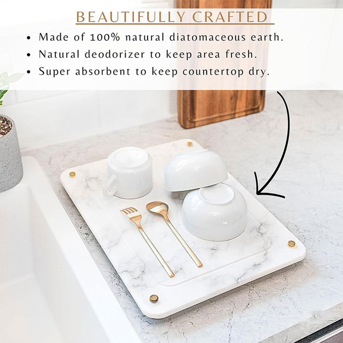 Diatom Mud Water Draining Pad Kitchen Faucet Washbasin Water Absorbing Mat