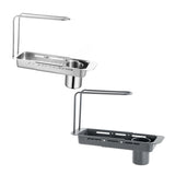 Retractable Kitchen Sink Draining Rack Water Filter Basket Storage Shelf Home - Grey - Front View