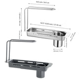 Retractable Kitchen Sink Draining Rack Water Filter Basket Storage Shelf Home - Grey