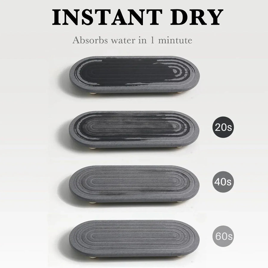 Nordic Diatomaceous Earth Tray Bathroom Sink Drying Mat 30x10cm - White