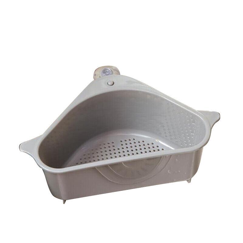 Triangle Sink Kitchen Storage Drain Basket Rack Shelf Holder Strainer Organizer - Beige