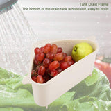 Triangle Sink Kitchen Storage Drain Basket Rack Shelf Holder Strainer Organizer - Beige - Side View