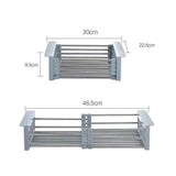 Stainless Steel Storage Sink Drain Basket Dish Drying Rack Kitchen Organizer Au - Top-Down View